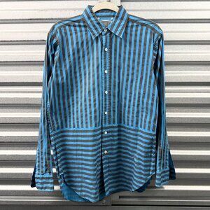 CAV EMPT blue grey stripe button up shirt